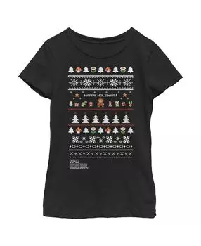 Детская футболка Ugly Christmas Super Mario Happy Holidays для девочек Nintendo