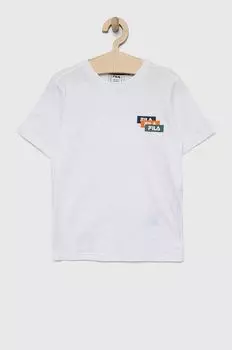 Детская хлопковая футболка Fila, белый