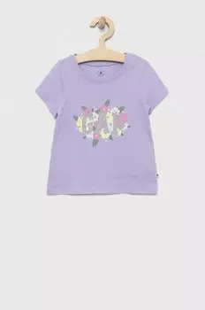 Детская хлопковая футболка GAP, фиолетовый