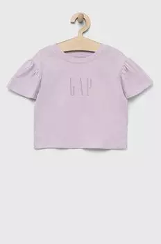 Детская хлопковая футболка GAP, фиолетовый