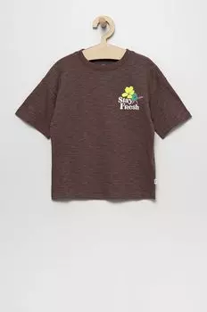 Детская хлопковая футболка GAP, коричневый