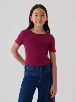 Детская хлопковая футболка Gap, красный