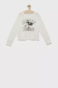 Детская хлопковая футболка GAP с длинными рукавами, белый