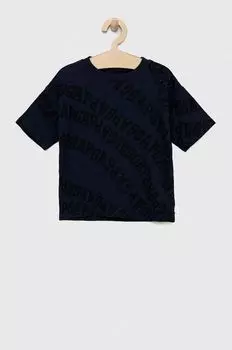 Детская хлопковая футболка GAP, темно-синий