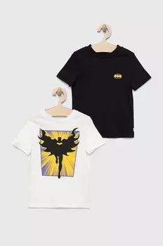 Детская хлопковая футболка GAP x DC, 2 шт., черный