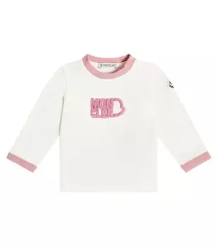 Детская хлопковая футболка Moncler Enfant, белый