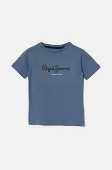 Детская хлопковая футболка New Artn Pepe Jeans, синий