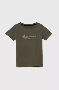 Детская хлопковая футболка PJL BJ Pepe Jeans, зеленый