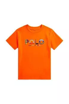 Детская хлопковая футболка Polo Ralph Lauren, оранжевый