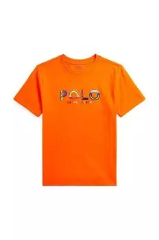 Детская хлопковая футболка Polo Ralph Lauren, оранжевый