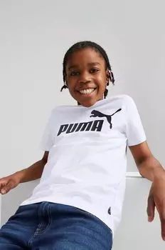 Детская хлопковая футболка Puma, белый