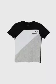Детская хлопковая футболка Puma, черный