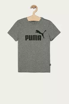 Детская хлопковая футболка Puma, серый