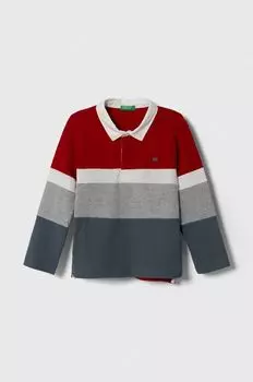 Детская хлопковая футболка с длинными рукавами United Colors of Benetton, красный