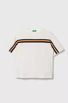 Детская хлопковая футболка United Colors of Benetton, белый
