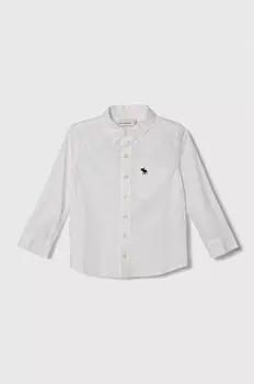 Детская хлопковая рубашка Abercrombie & Fitch, белый