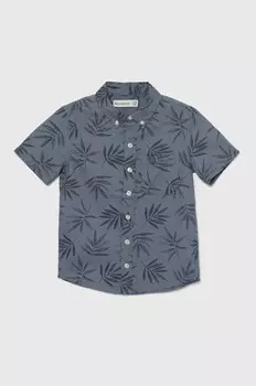 Детская хлопковая рубашка Abercrombie & Fitch, синий
