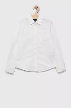Детская хлопковая рубашка Guess, белый