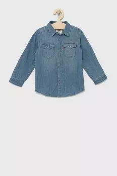 Детская хлопковая рубашка Levi's, синий