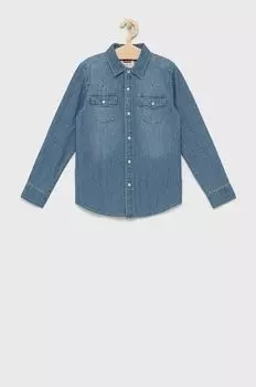 Детская хлопковая рубашка Levi's, синий
