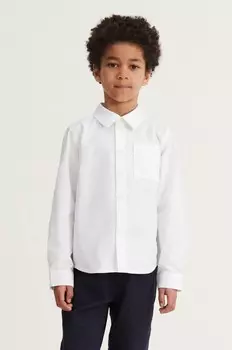 Детская хлопковая рубашка Liewood Costa Shirt, белый