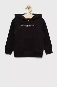 Детская хлопковая толстовка Tommy Hilfiger, черный