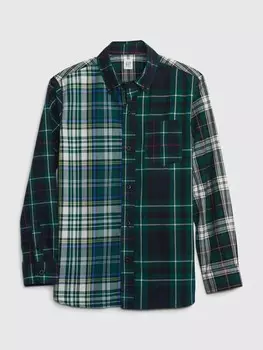 Детская клетчатая рубашка Gap, зеленый
