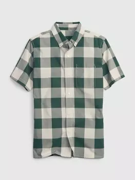 Детская клетчатая рубашка Gap, зеленый