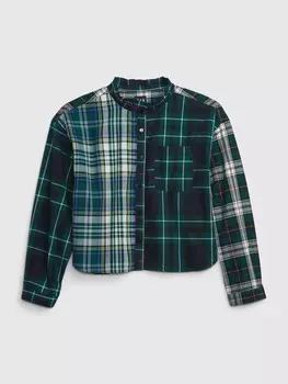 Детская клетчатая рубашка Gap, зеленый