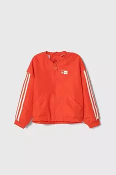 Детская куртка-бомбер adidas, красный