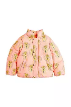 Детская куртка с зимними цветами Mini Rodini, розовый