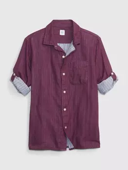 Детская полосатая рубашка Gap, фиолетовый