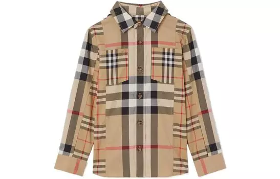 Детская рубашка Burberry, цвет Archive Beige