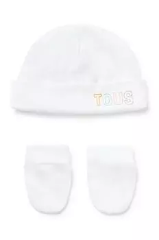 Детская шапка и перчатки Tous, белый
