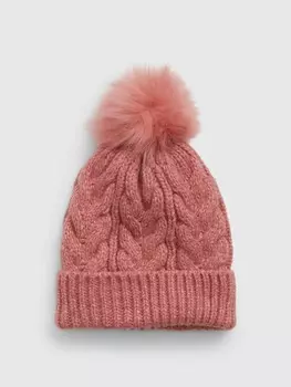 Детская шапка с помпоном. Gap, розовый