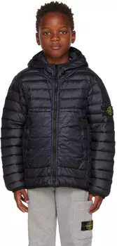 Детская темно-синяя пуховая куртка Loom Woven Chambers R-Nylon Stone Island Junior