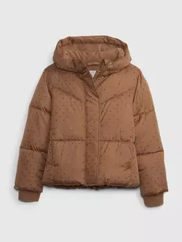 Детская зимняя куртка с капюшоном. Gap, коричневый