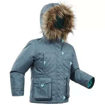 Детская зимняя водонепроницаемая походная парка Decathlon Sh500 ультра-теплая для 2–6 лет Quechua, серебро