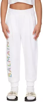 Детские белые брюки Bonded Lounge Balmain