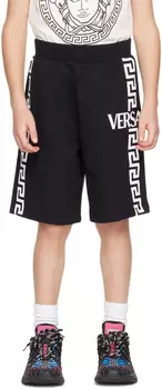 Детские черные шорты Greca Versace