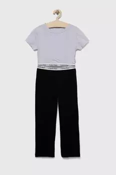 Детские хлопковые пижамы Calvin Klein Underwear, фиолетовый