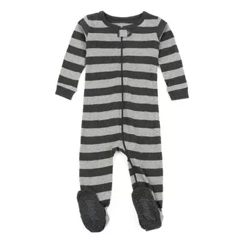 Детские хлопковые пижамы в полоску для мальчиков Leveret, цвет Dark Gray & Light Gray