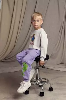 Детские хлопковые спортивные штаны Dolphin Mini Rodini, фиолетовый