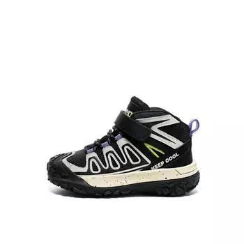 Детские кеды Kids High-top бежевый/фиолетовый/зеленый Jeep, черный