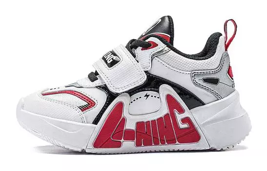 Детские кеды Kids Low-top Белый/Черный/Серебристый/Синий Lining Young, черный