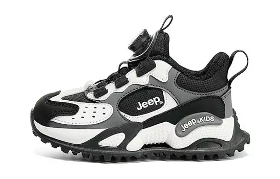 Детские кеды Kids Low-top Серые Jeep, черный/белый