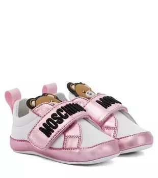 Детские кожаные кроссовки Moschino, белый