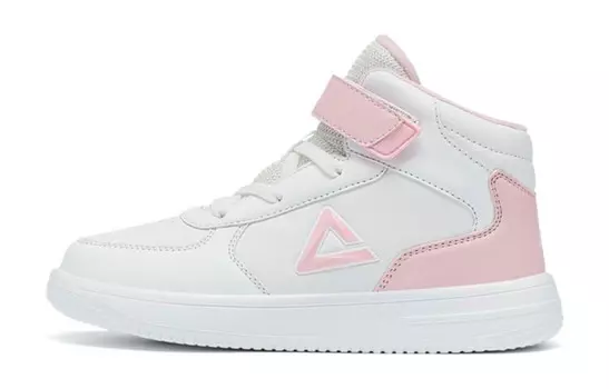 Детские кроссовки для скейтбординга GS Mid-top светло-розовые Peak, белый