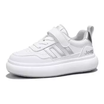 Детские кроссовки для скейтбординга Kids Low-top White/Silver Jeep, белый/серебряный