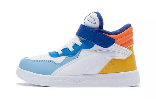 Детские кроссовки для скейтбординга PS Mid-top Standard White/Xinjiang Blue/Ice Orange Lining Young